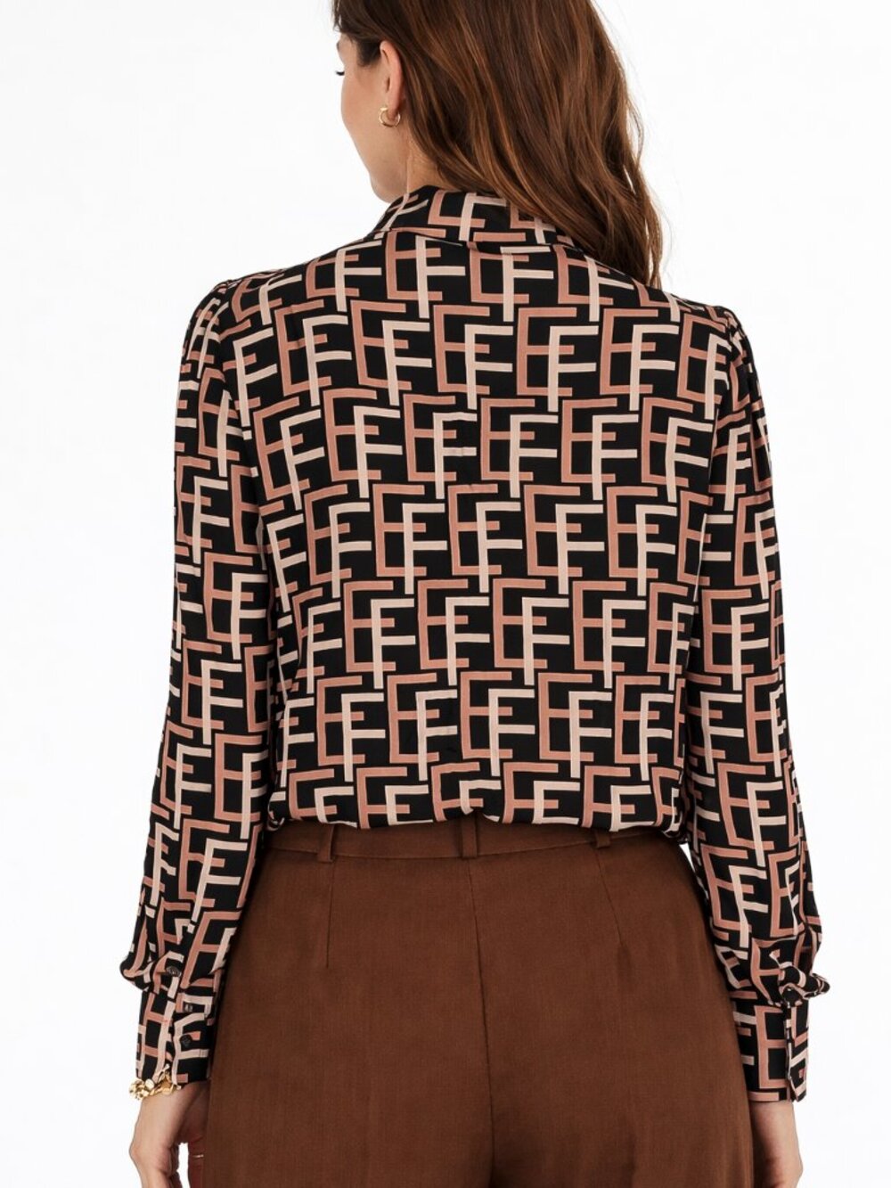 Elisabetta Franchi Monogram Long Sleeve Blouse – EU 44 / US 8 - Picture 2 of 9